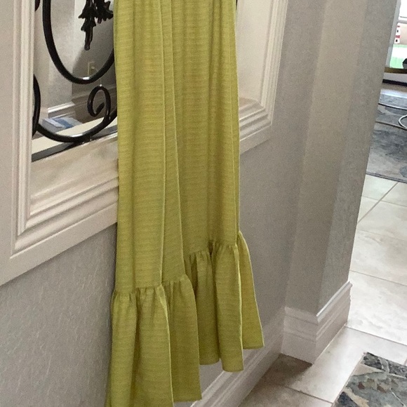 Taylor Green Pleated Maxi Dress with Flutter Sleeves - Picture 2 of 5